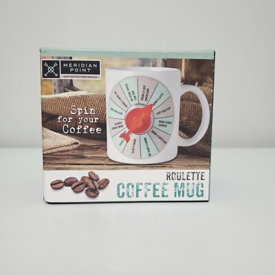 Roulette Game Ceramic Coffee Mug / Cup 12 fl oz With Detachable Spinning Arrow 
