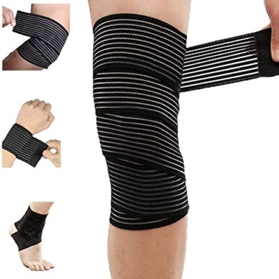 2PCS Extra Long Elastic Knee Wrap Compression Bandage Brace Support for Legs