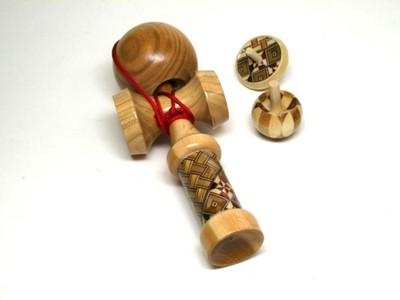 Hakone Yosegi Zaiku kendama foal Koma set Toy Japanese Wooden Works