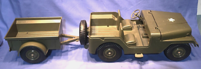 Vintage 1960's G.I. Joe U.S. Army Jeep and Trailer MARX Toys *Pre