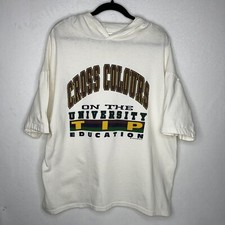 Vtg Cross Colours On The University Tip Education Hoodie Shirt Fits as L/XL