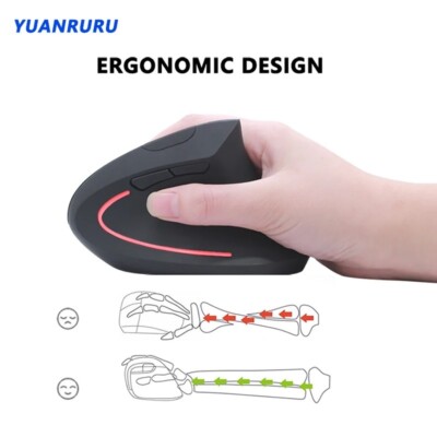 Souris Sans Fil Ergonomique Verticale NGS - Noir - DPI Réglable 1200/1600/2400 Pour PC
