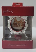 Hallmark Cat Kitten Picture Photo Holder Frame Christmas tree ornament 2016