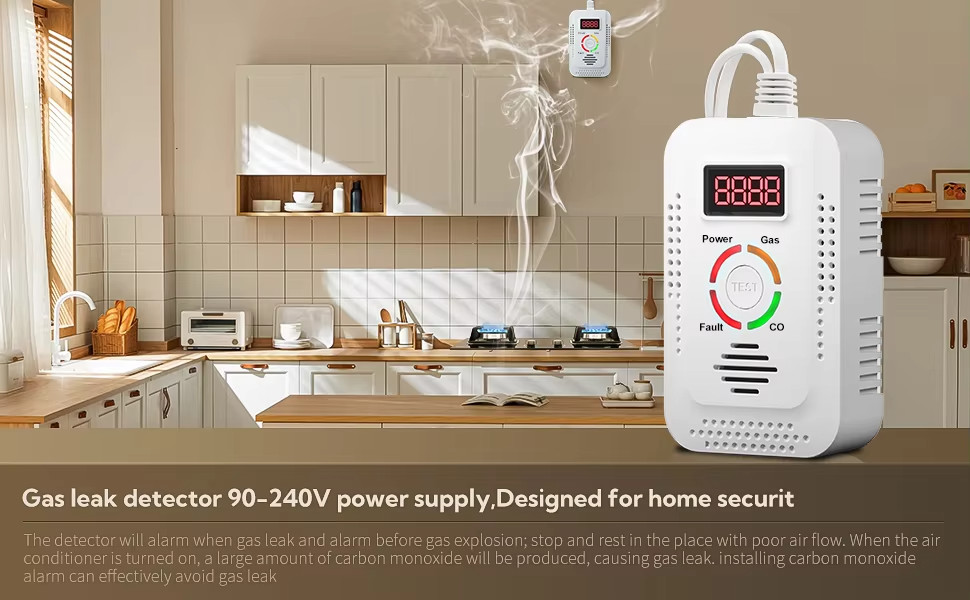 RoHS COMPLIANT - Rilevatore Monossido di Carbonio e Gas 2in1 Certificato per Strutture Ricettive - Miniatura 9