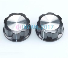 10Pcs Black Silver Tone 16mm Top Rotary Knobs for 6mm Dia.Shaft Potentiometer