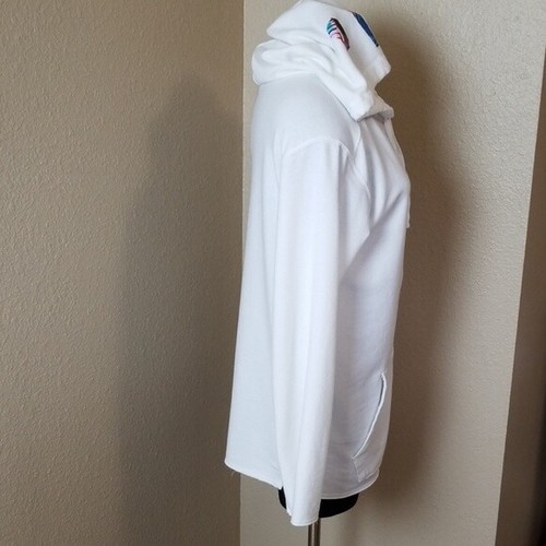 Victorias Secret Pink White Zip Front Hoodie Size Medium M - Picture 2 of 7