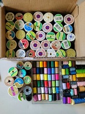 Large Lot Of Vintage Spools Of Thread - Coats Clark, Corticelli, Necchi Elna