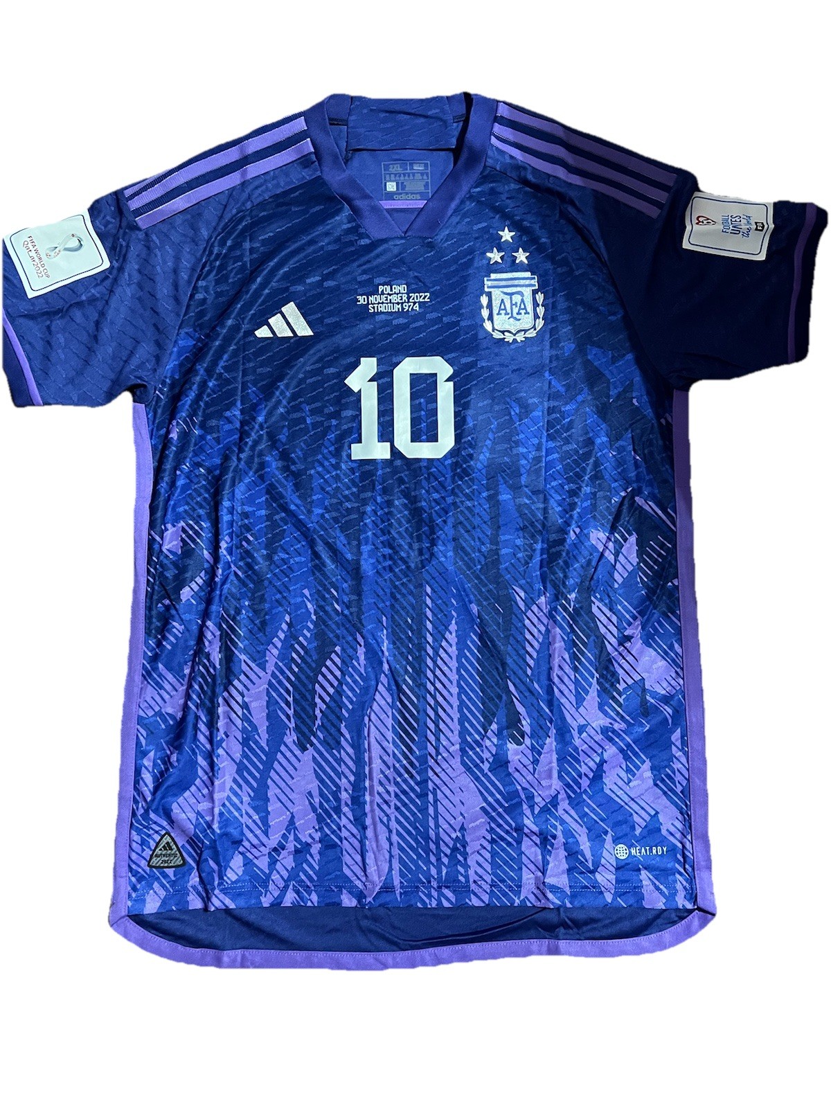 Messi 10 Argentina 2022 World Cup Soccer Jersey XXL slim fit vs Poland Match