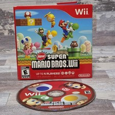 Nintendo Wii New Super Mario Bros Sleeve & Game Disc Tested Working