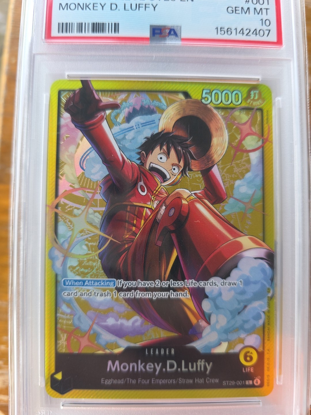Monkey D. Luffy PSA 10 English One Piece ST29-001 Egghead Starter Deck 2026 view 3