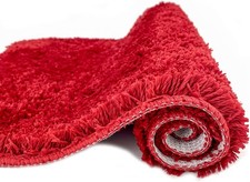3-Piece Shaggy Bathroom Rug Set - Non-Slip, Water Absorbent Bath Mats, Soft Wash