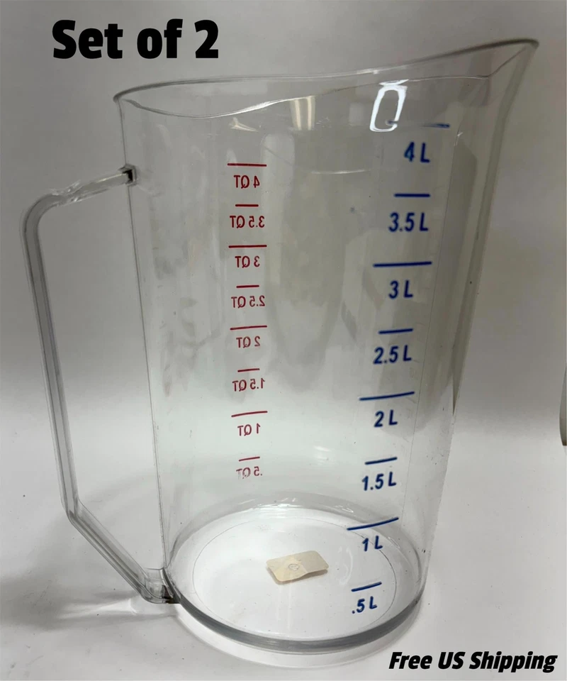 Juego de 2 tazas medidoras comerciales Cambro 400MCCW de 4 cuartos Foto 2 de 4