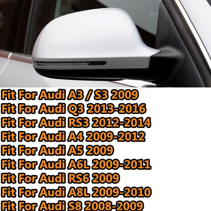 Tapa de cubierta de espejo retrovisor adicional de fibra de carbono para Audi A3 A4/S4 RS4 B8 2009-2013 Foto 2 de 4