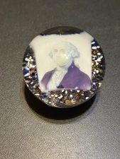 John Degenhart  George  Washington Portrait Art Glass Paperweight Patriotic