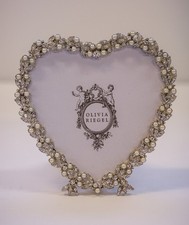 Olivia Riegel Crystal "Silver Contessa Heart" 3.5" Photo Frame New in Box