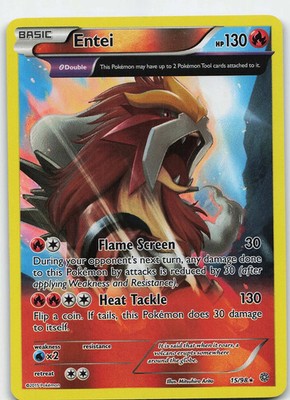 FULL ART Entei REVERSE HOLO Rare 15/98 XY Ancient Origins Pokemon
