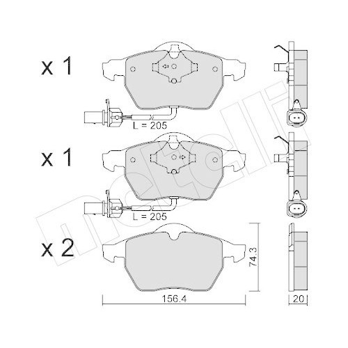Metelli 22-0314-0 Plaquettes de Frein à Disque pour Audi et Seat