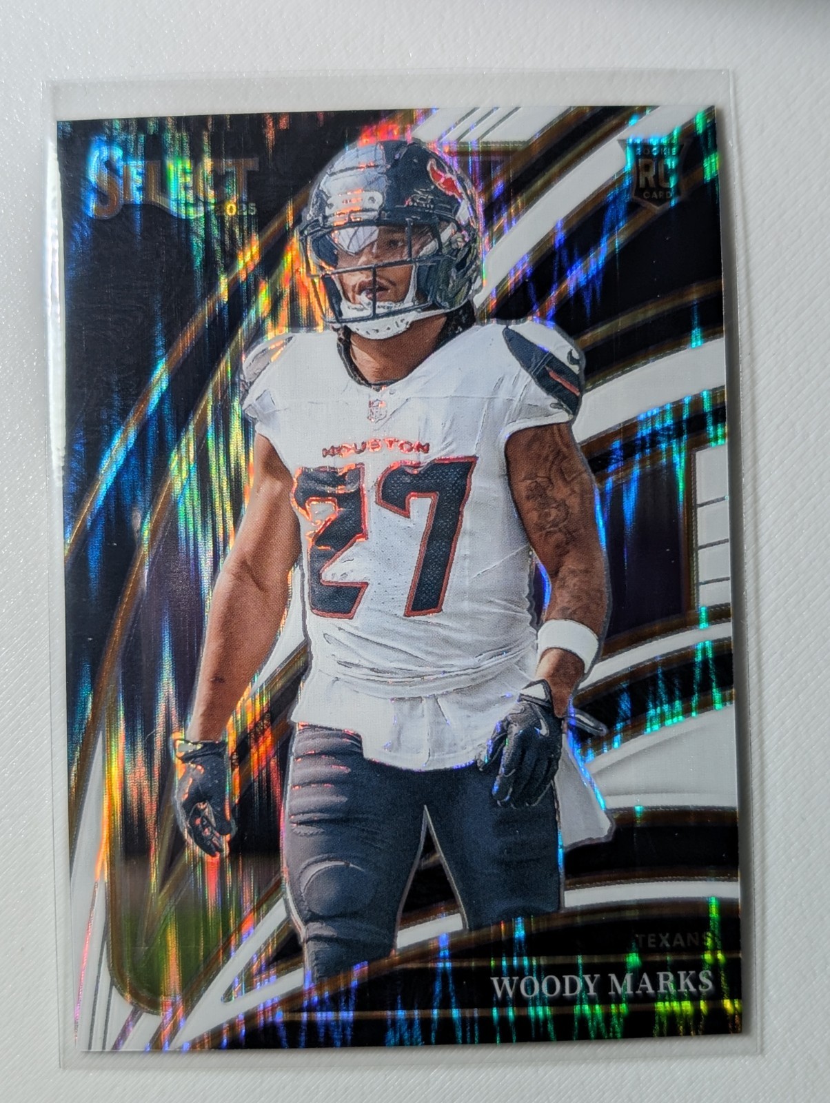 2025 Panini Select Woody Marks #236 White Shock Prizm #/799 Rookie RC