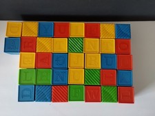 Vintage 1983 Tupperware 30 Busy Blocks ABC Toys Alphabet Set Tuppertoys USA