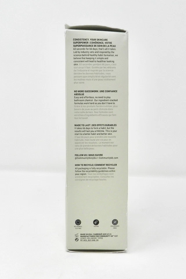 2x Community Sixty-Six Crema Hidratante Limpiador Tamaño Completo 5.0 fl oz cada uno Foto 4 de 4