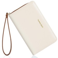 Womens Wallet Leather RFID Blocking Credit Card Holder with Coin Pocket Zip A...