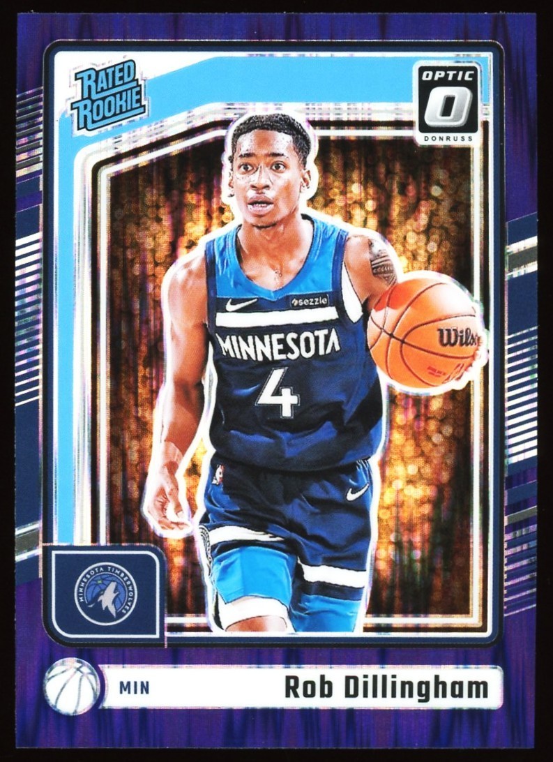 2024-25 Optic Rob Dillingham #259 ROOKIE RC Purple Shock Prizm