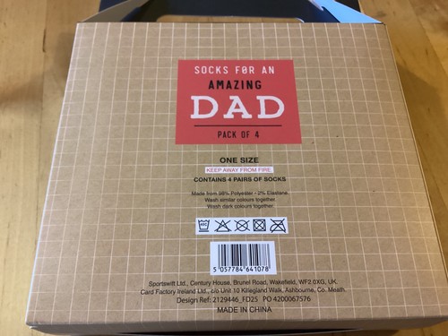 BNIB New Socks For An Amazing Dad Gift Set - 4 Pairs of Men’s Socks - One Size - Picture 5 of 5
