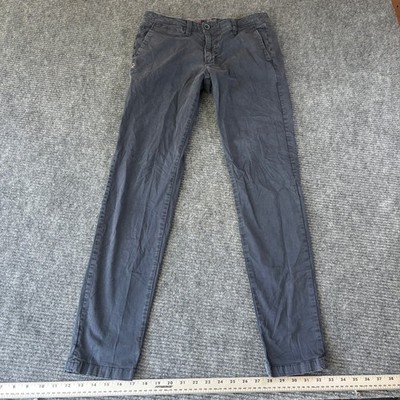 Gaudi Mens Slim Chino Pants Charcoal Gray Size 31 Italian Designer Casual 4433