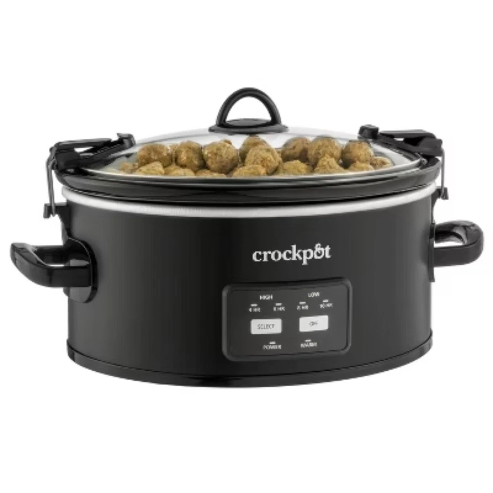 Panela lenta Crock-Pot 6 qt Cook & Carry - One Touch programável, preta - Imagem 2 de 4