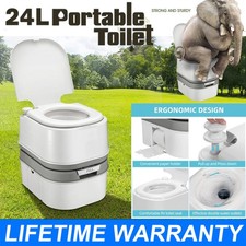 Large 24L Portable Toilet Flushing Chemical Potty Camping Caravan Easy Clear UK
