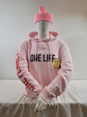 Dsquared2 Men's Pink Luxury Hoodie L Authentic Brand New  100% Auth $715