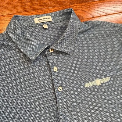 Peter Millar Summer Comfort Grand Harbor Golf Club Polo Shirt Mens XL Patterned