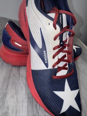 Brooks Men s Trace Red White & Blue Running Shoes Size 14