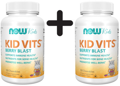 2 x NOW Foods Kid Vits, Berry Blast - 120 chewables tablets (224,92 EUR/kg)