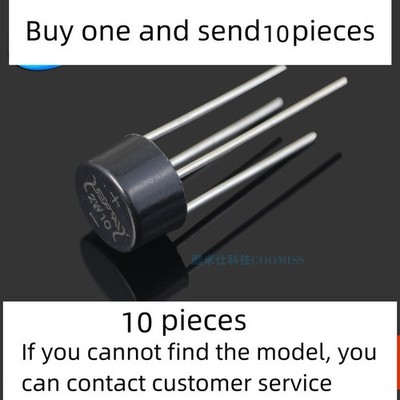 10 piece set rectifier bridge 2W10 DIP-4 2A/1000V round bridge long foot
