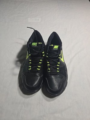 Nike Trainer 1 Black On Black Leather Top Neon Green Mens Size 11.5 Clean