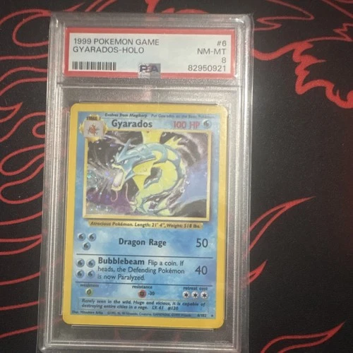 Pokémon TCG Gyarados 006/102 Base Set Holo Rare Stage 1 English PSA 8