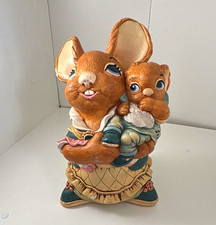 Pendelfin Hand Painted Stoneware Mother & Baby Mouse Figurine 1980s
