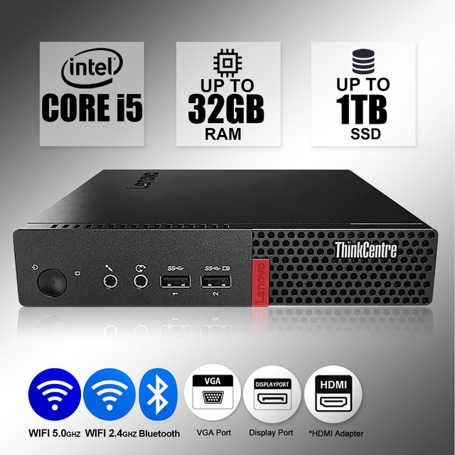 Lenovo Micro Desktop Computer PC i5, up to 32GB RAM 1TB SSD,Windows 11/10 WiFi
