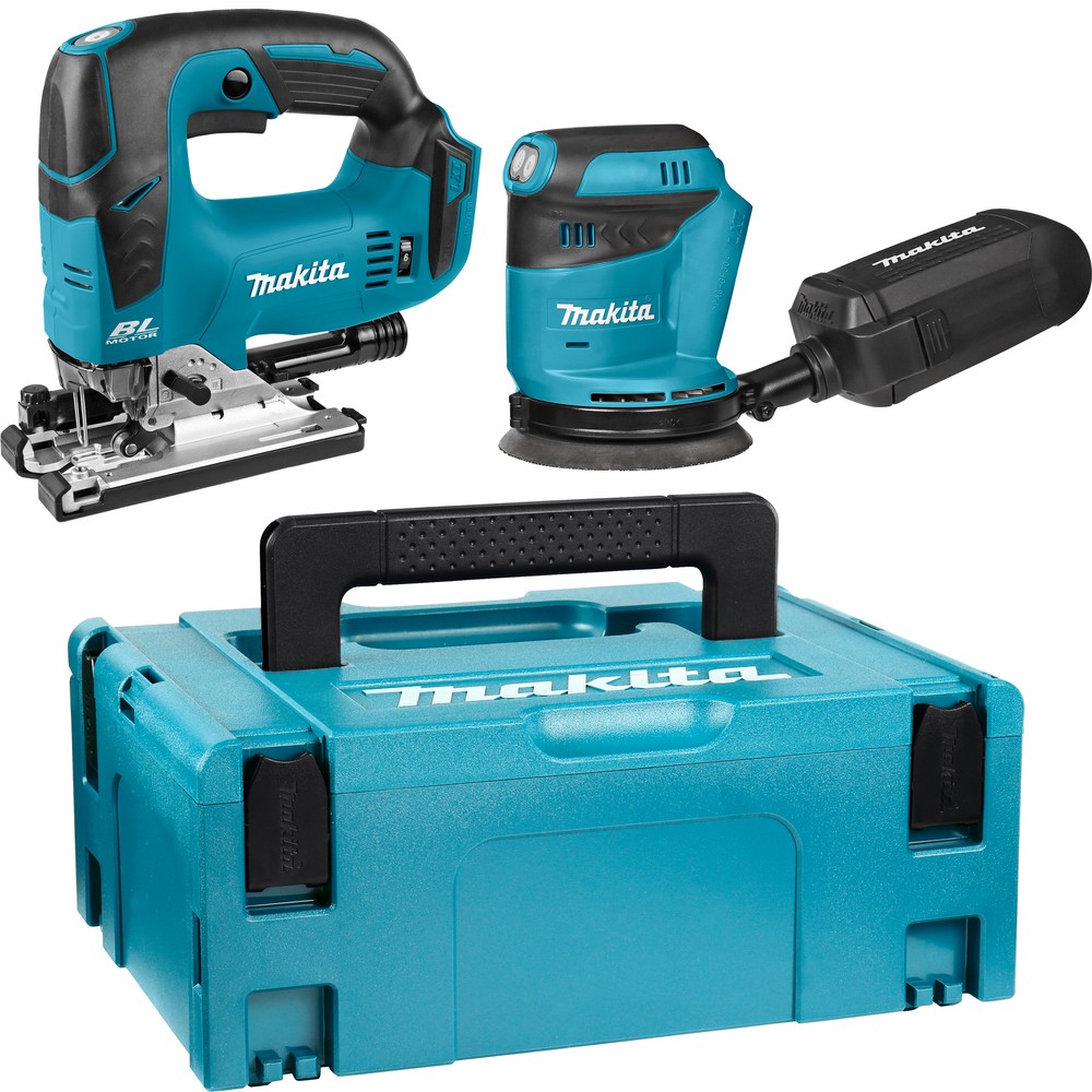 Scie Sauteuse DJV182 Brushless et Ponceuse 18V LXT Makita à Variateur de Vitesse