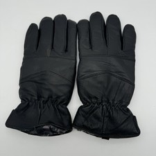 VTG Men  s Black Leather Gloves Medium Insulated Lined Winter Cold Weather