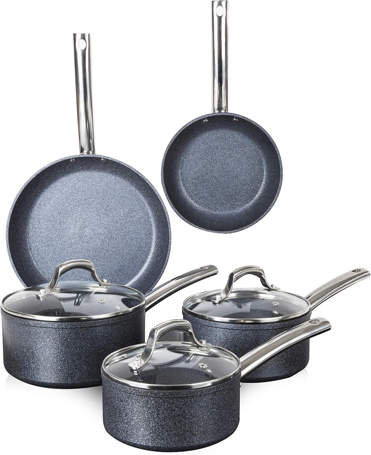5 Piece Non Stick Pan Set Black Tower TruStone Induction
