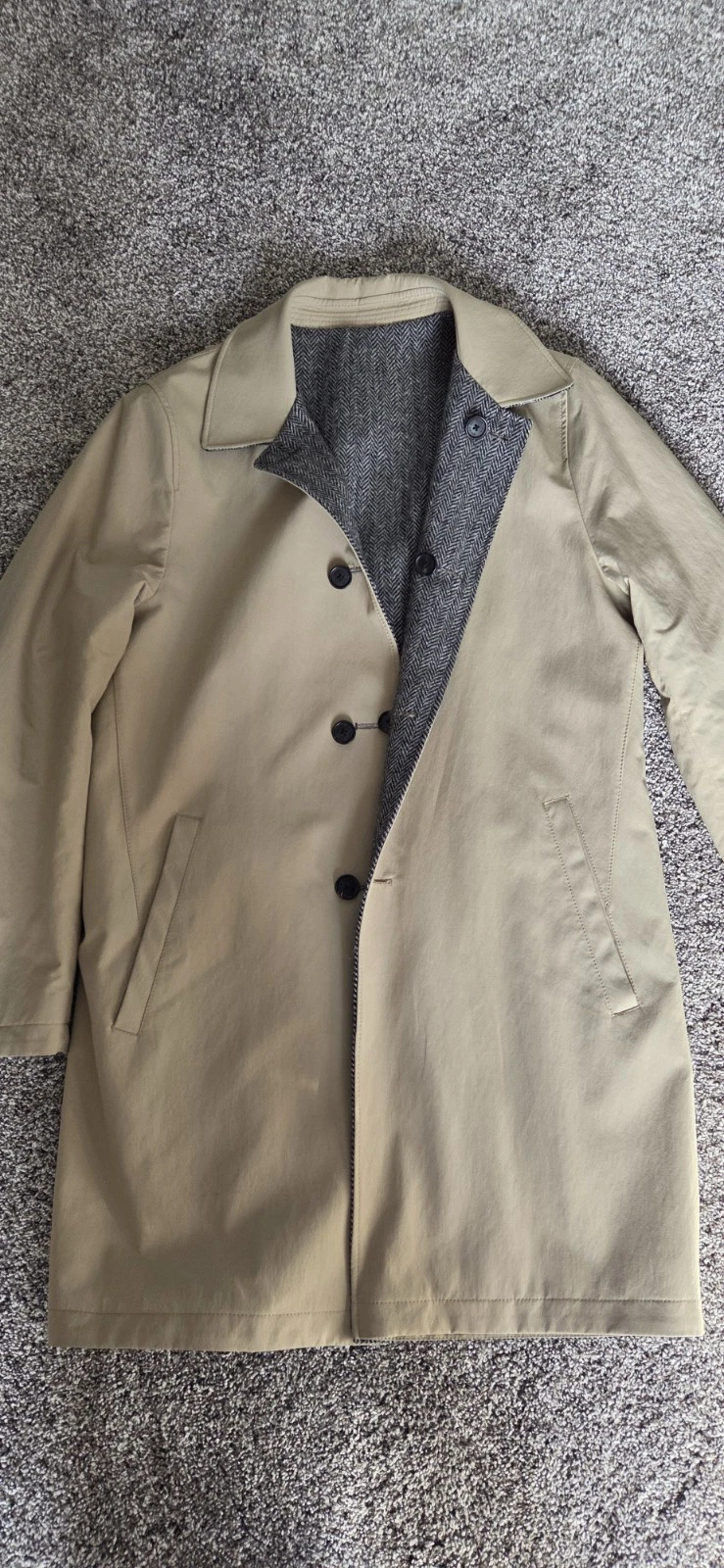 BROOKS BROTHERS REVERSIBLE GABARDINE COTTON WOOL TRENCH COAT 38R - product detail image 2