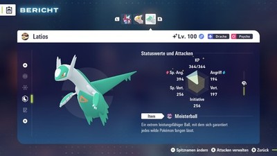   Shiny Latios | Level 100  | Max 6IV/DV | Pokemon Legenden ZA  
