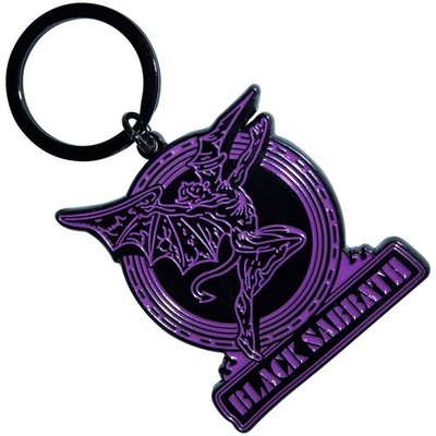 Gadget - Black Sabbath - Black Sabbath Keychain: Purple Text Logo & Daemon -D- R