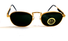 NWT Vintage 90's Rectangle Metal Designer Sport Sunglasses S. Gold 