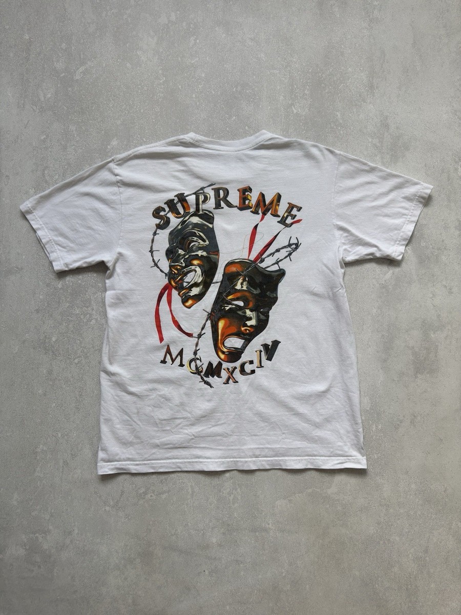 Supreme MCMXCIV Mask T-Shirt Big Logo Laugh Now Tee | eBay
