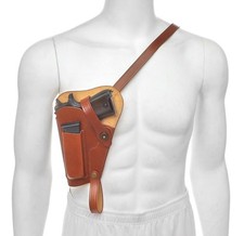Left Hand M3 Colt 1911 .45 Leather Shoulder Holster Leather with Magazine Pouch
