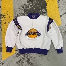 VINTAGE STARTER NBA LOS ANGELES LAKERS PULLOVER SWEATSHIRT, Size Medium 90  s