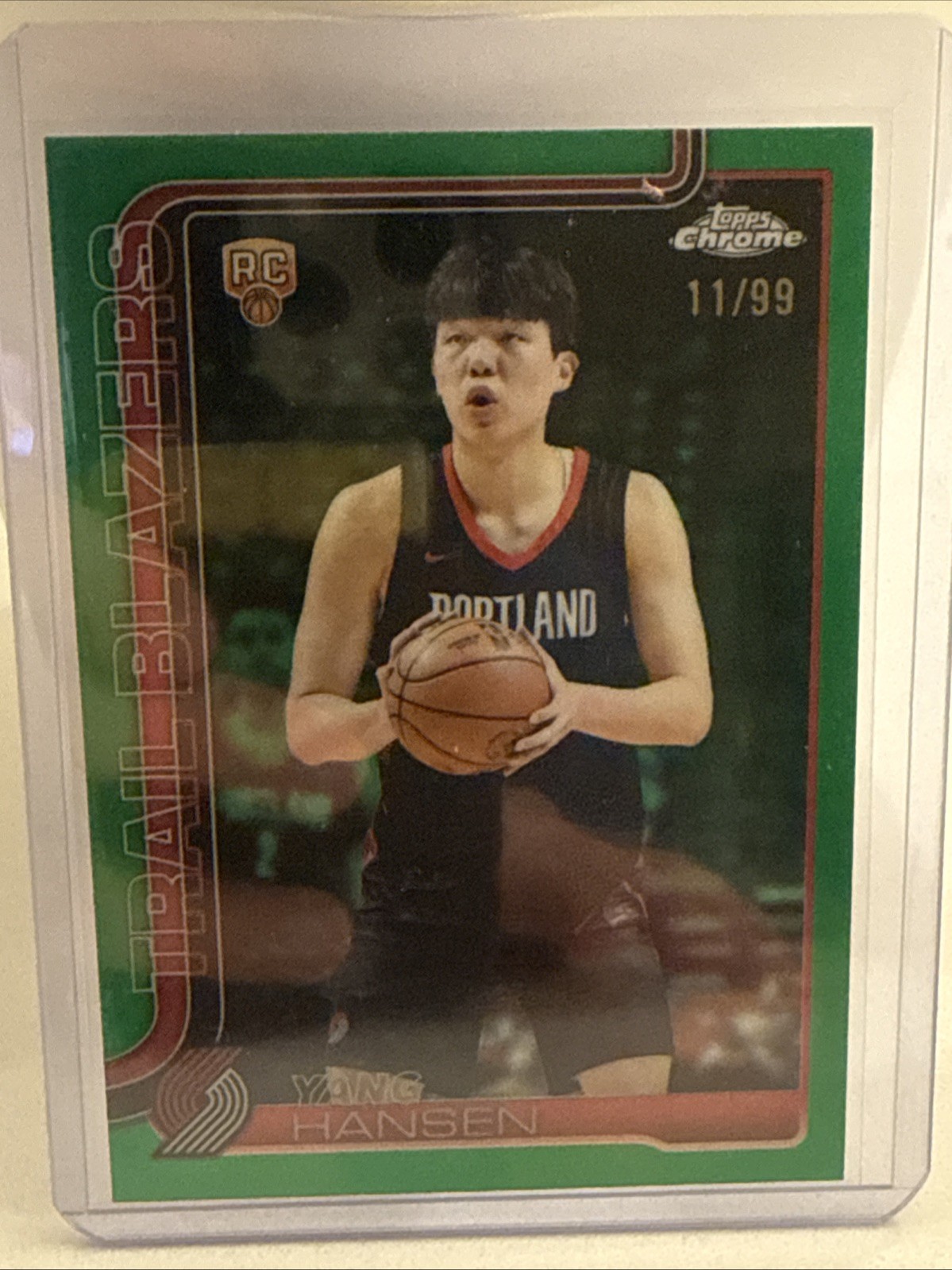 2025-26 Topps Chrome - Yang Hansen #266 Green Refractor /99 (RC)